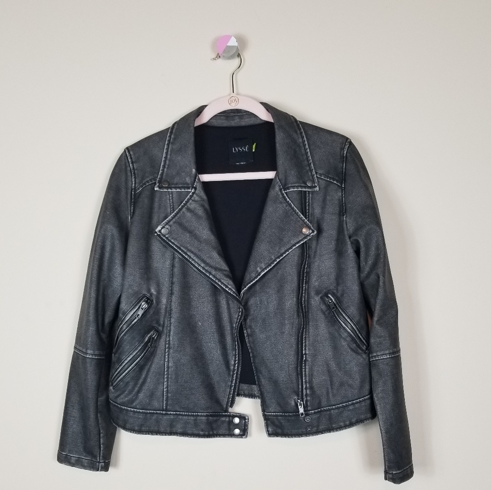 Lysse Vegan  Leather Motto Jacket | Size M